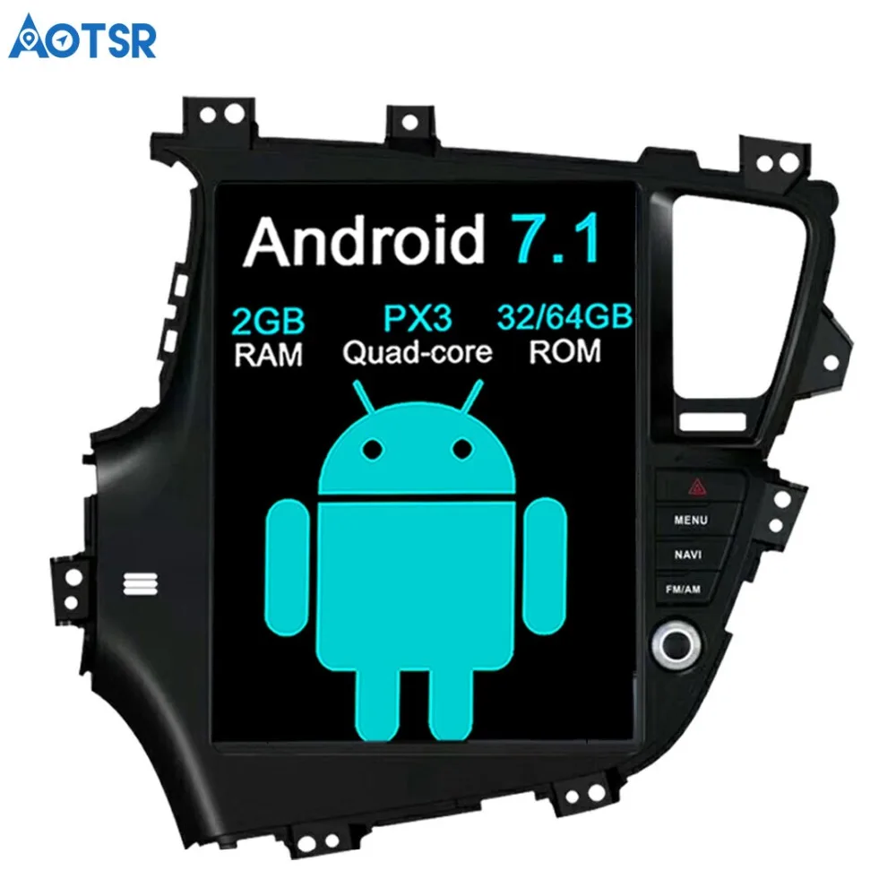 Автомобильный GPS навигатор Aotsr в стиле Tesla на Android 7 1 без DVD плеера для KIA Optima K5 2010 2013