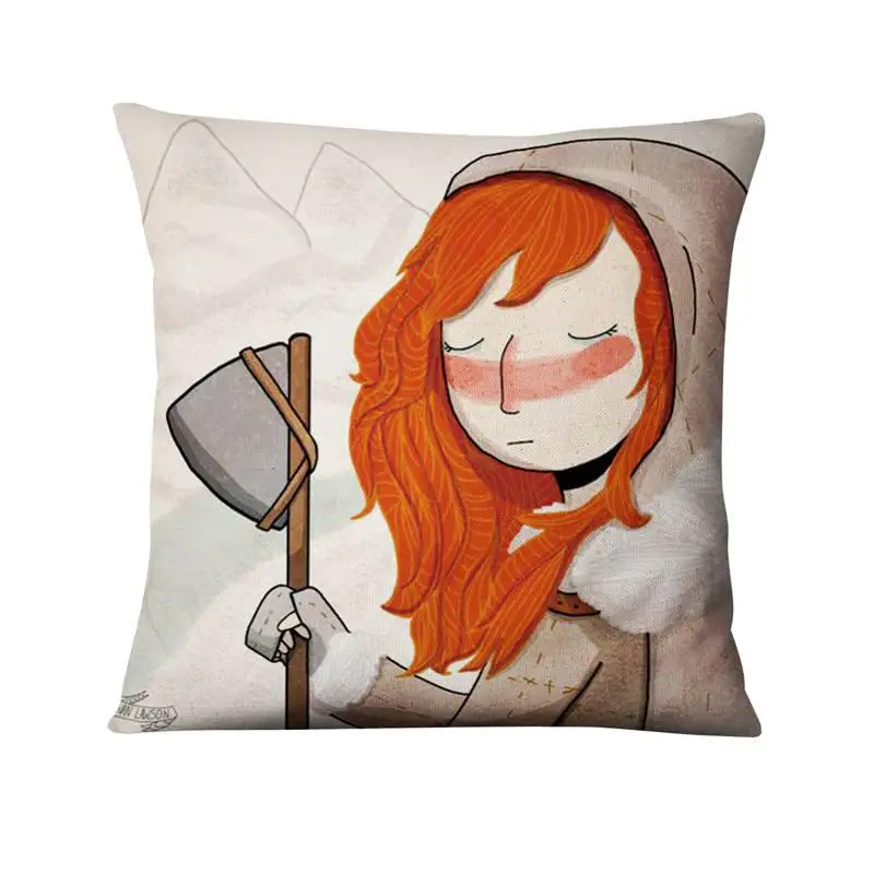 Simple Cartoon Illustration Printed Pillowcase Home Pillow Decoration Scandinavian Art Cushions Home Decor Sofa Throw Pillow 