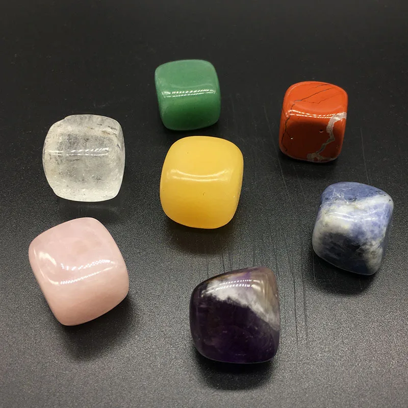 

Retro 7 Chakra Beads Divination Stone Reiki Healing Balance Energy Nuggets Raw Natural Amethysts Quartz Tiger Eye Stone Beads