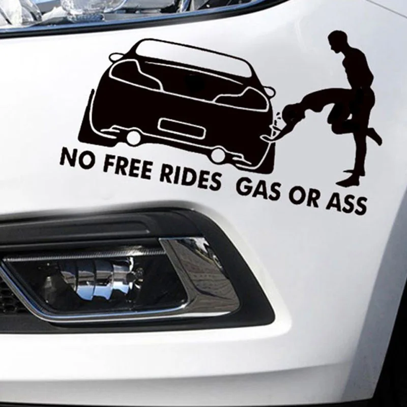 208cm Gas Or Ass No Free Rides Funny Vinyl Decals Car Sticker Euro Jdm