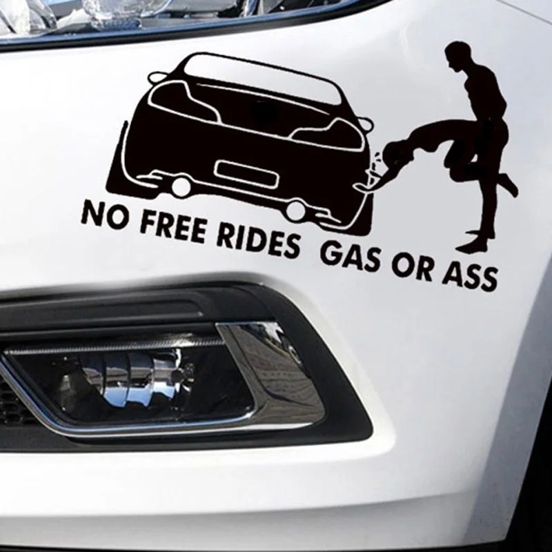 20*8CM GAS OR ASS No Free Rides Funny Vinyl Decals Car Sticker Euro JDM