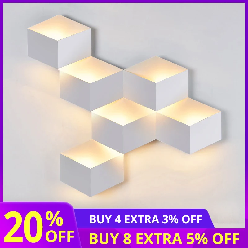 

luces led decoracion modern simple creative wall light led bedroom Combinable Nordic lamp living room corridor hotel wall lamp