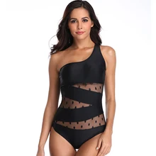 Сексуальный купальный костюм для женщин, плюс размер, купальный костюм, новинка, в горошек, на одно плечо, комплект для женщин сетчатый Монокини, пляжный купальный костюм, Femal