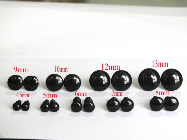 100pcs/lot F13B 13mm-28mm round clear toy safety eyes + hard washer for  plush doll findings-size option - AliExpress