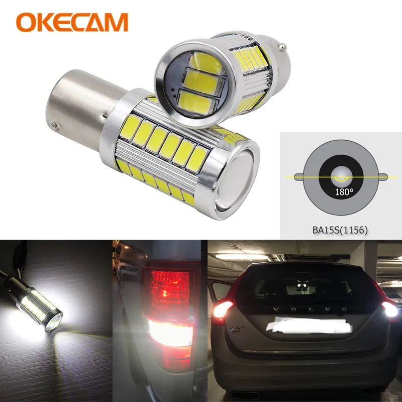 2pcs 1156 Led P21w Ba15s Car Turn Signal Tail Bulb Brake Lamp Reverse