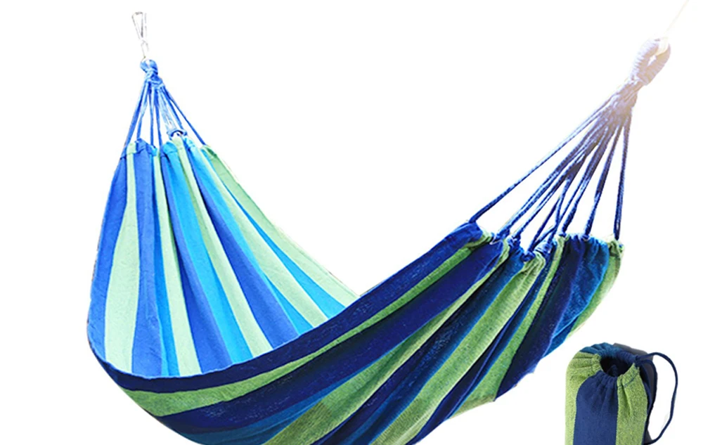 Leewince individual Hammock Portable Camping Garden Beach Travel Hammock Outdoor Ultralight Colorful Cotton Polyester Swing Bed