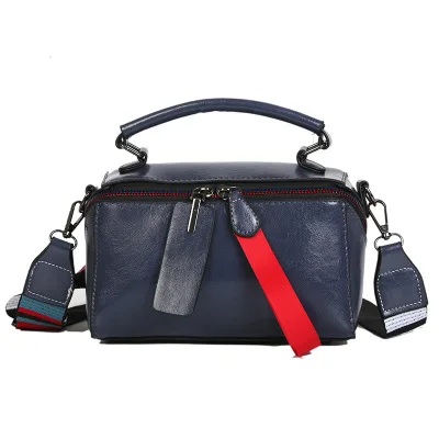 Bolsa Mujer сумки для женщин модные сумки двойная молния женские сумки почтальон Красочные Широкие ремешки Лоскутные сумки-тоут - Цвет: blue