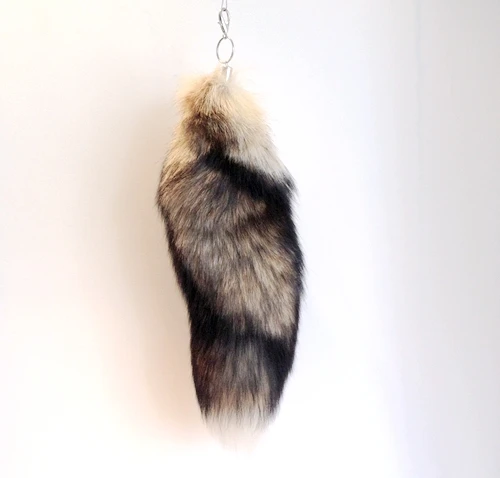 

Free Shipping fox tail keychain fox fur