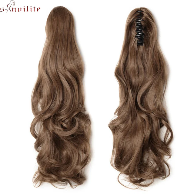 Best Price S-noilite 24" Women Ponytail Claw Clip In Hair Extension Fake Hair Long Thick Wavy Curly Synthetic Hair piece With Hairpins Best Price S-noilite 24" Women Ponytail Claw Clip In Hair Extension Fake Hair Long Thick Wavy Curly Synthetic Hair piece With Hairpins
