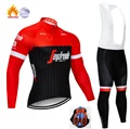 2019 Spain Men Winter Thermal Fleece Jerseys Long Sleeve Set Cycling jerseys training race Bicycle Tight Cycling Clothing|Cycling Sets| | -
