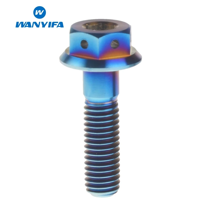 M8x35 Blue Ваньифа M8x20 25 30 35 40 45 55 мм Фланцевая головка внутренний и внешний шестигранный титановый болт для велосипеда мотоцикла часть золото синий цвет - Цвет: M8x35 Blue