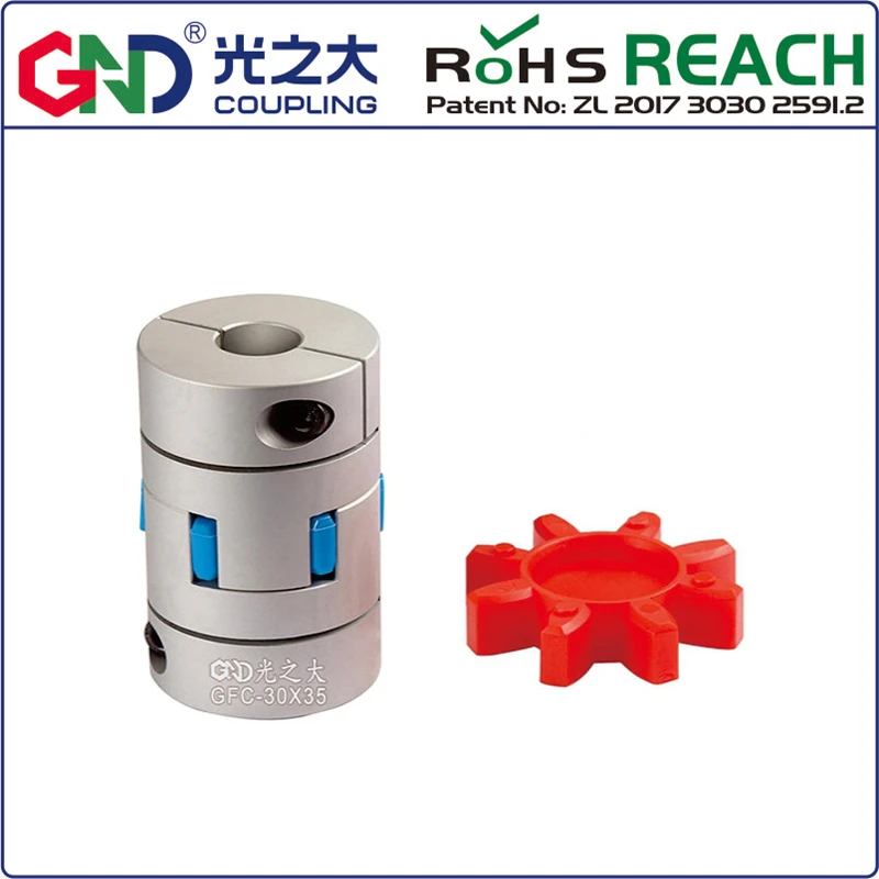Acoplamento gnd gfc d14 l22 alumínio ameixa flor flexível casais braçadeira mandíbula aranha em forma de eixo acoplador para a máquina cnc