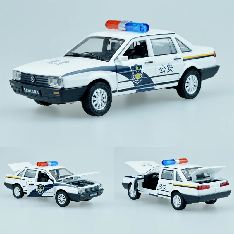 Сплав модель автомобиля vw santana Акустооптическое вечная классика полиции сплава Модель автомобиля