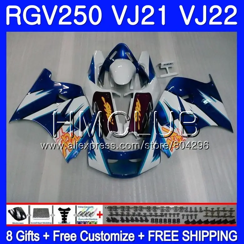

Bodys For SUZUKI VJ21 RGV250 88 89 90 91 92 93 37HM.2 Stock blue RGV-250 VJ22 RGV 250 1988 1989 1990 1991 1992 1993 Fairings