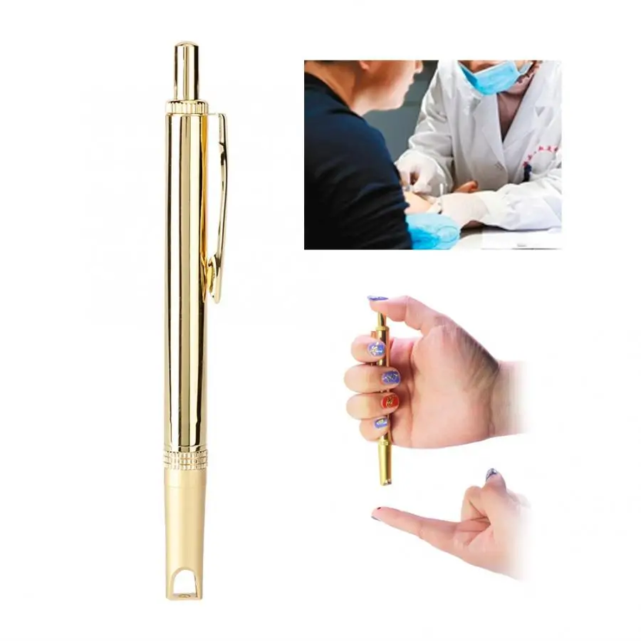 

Pure Copper Blood Lancing Pen Cupping Acupuncture Therapy Device Blood Test Diabetes Tester v