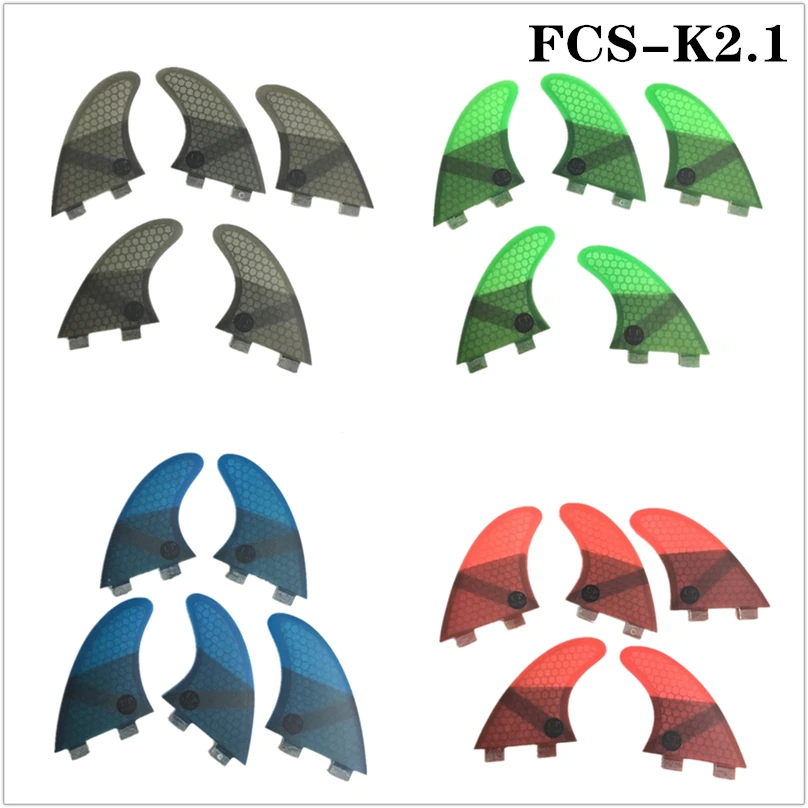 

FCS K2.1 Surf Fins Fiberglass Honeycomb Fibre Surfboard Fin 5 in Per Set 4 color Fins