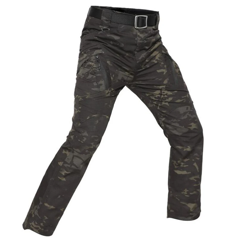 dark night camo Тактические мужские брюки IX9 Militar SWAT Cargo, мужские камуфляжные дышащие водонепроницаемые военные брюки, мужские брюки - Цвет: dark night camo