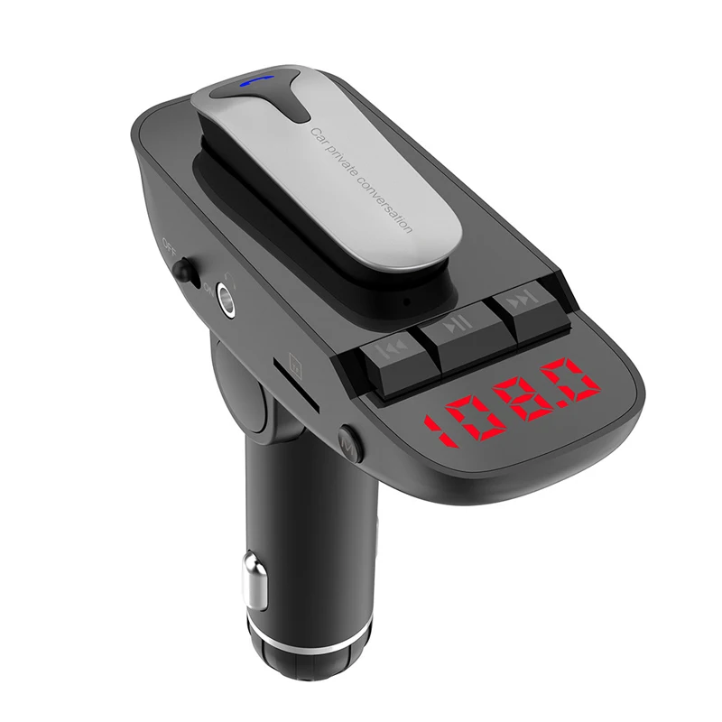 

Wireless Bluetooth FM Transmitter Car Kit Detachable Bluetooth headset Handsfree Dual USB Quick Charger Radio Adapter MP3 Player
