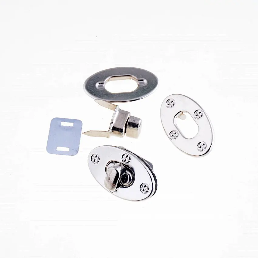 

Free Shipping-1 Set Silver Tone Trunk Lock Hasps Handbag Bag Accessories Purse Snap Clasps/ Closure Locks 23x38mm F1444