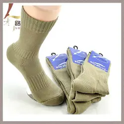 Для мужчин носки для девочек 100% хлопок армейский зеленый Гольфы дышащие антибактериальные здоровый натуральный материал Высокое Кач