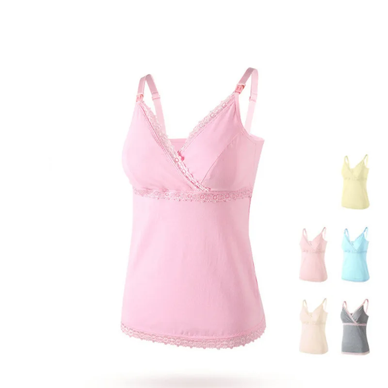 GRRCOSY Cotton Lace Nursing Bra Tank Caim Breastfeeding Pregnancy Base Set Clothes Pregnant Women Maternity Shirts Tees Pants GRRCOSY Cotton Lace Nursing Bra Tank Caim Breastfeeding Pregnancy Base Set Clothes Pregnant Women Maternity Shirts Tees Pants