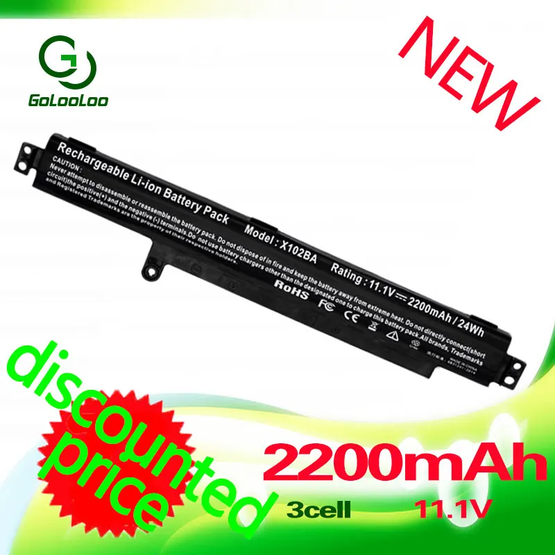 Golooloo 3Cell 2200MAH 11.1V Battery for ASUS A31N1311 VivoBook X102B F102B X102BA F102BA F102BA-SH41T F102BA-DF047H