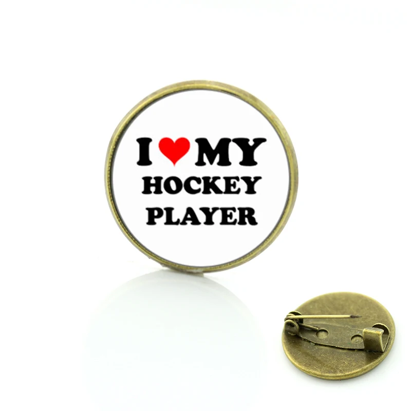 sales vintage Keep Calm and Love Hockey brooches casual sports field hockey player badge jewelry women men pins SP481
