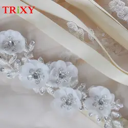 TRiXY S249 женский цветок свадебный пояс со стразами бисерный пояс Свадебная лента пояс свадебное платье аксессуары