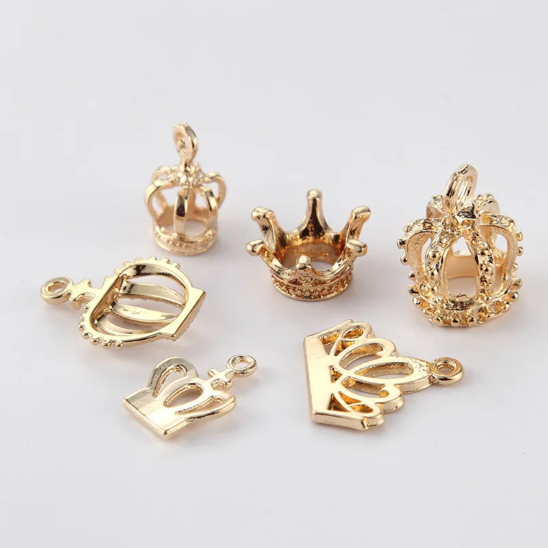 

10pcs/lot Hot Sale High quality Metal Alloy KC Golden Crown Charms Pendant For Necklace Jewelry Accessories Fashion