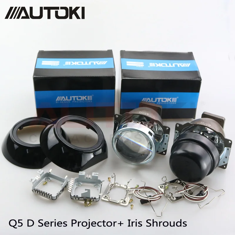 Autoki 3 дюйма Koito Q5 Bi xenon hid проектор Объектив для фар + радужные кожухи использовать
