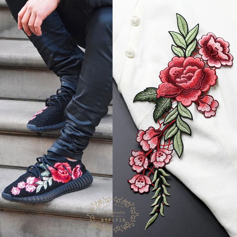 2 Pcs Lot Air Larut Bordir Bunga Pakaian Lengan Kerah Tas Aksesoris Renda Patch Jahit Tangan Patch Hand Embroidery Flowerlace Patch Aliexpress
