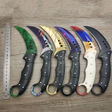 Прямая поставка 420C стальной karambit cs go тактический нож ABS Ручка счетчик удара нож-мачете охотничий нож для выживания с зажимом для ремня
