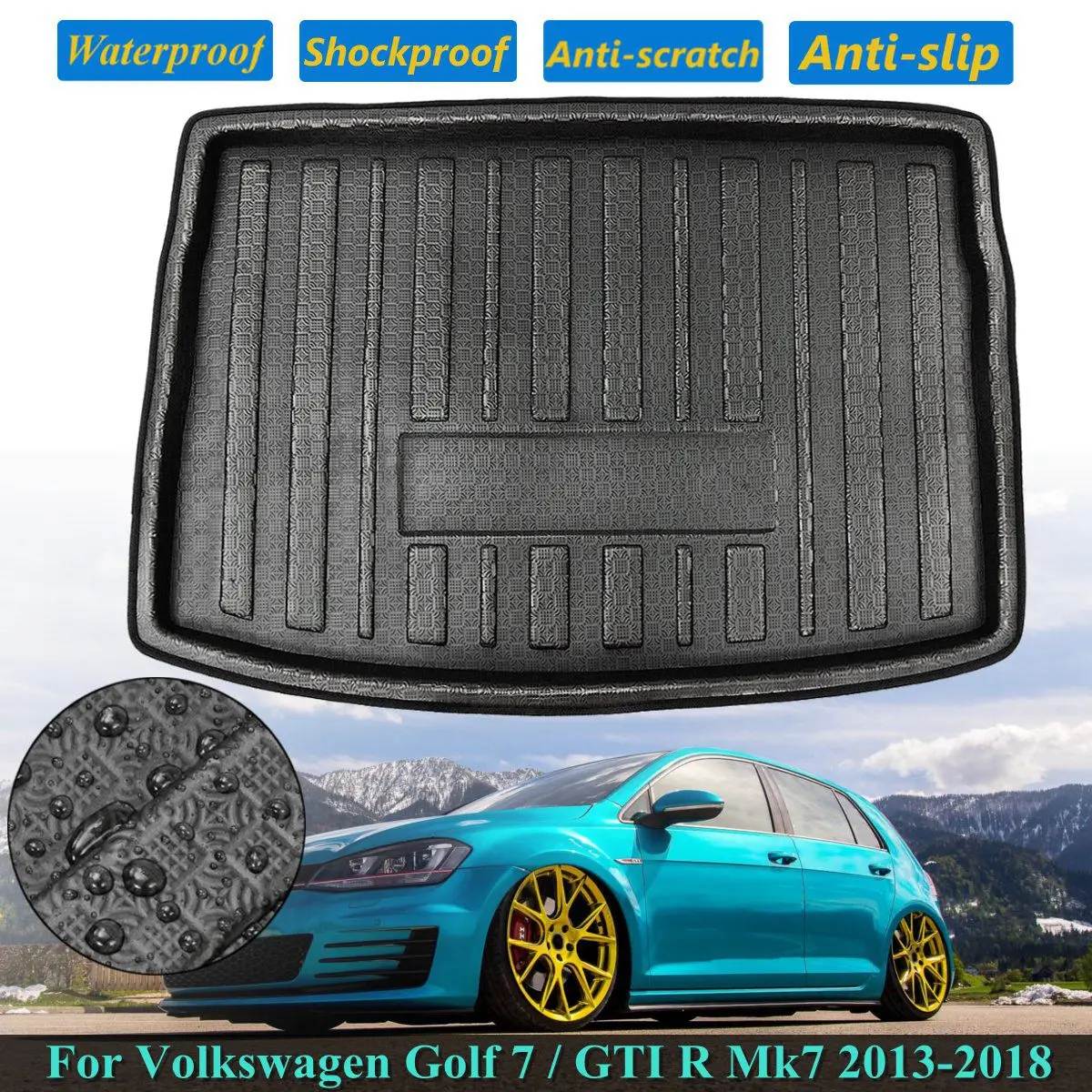 Car Rear Trunk Liner Boot Cargo Mat Tray Boot Floor Carpet For