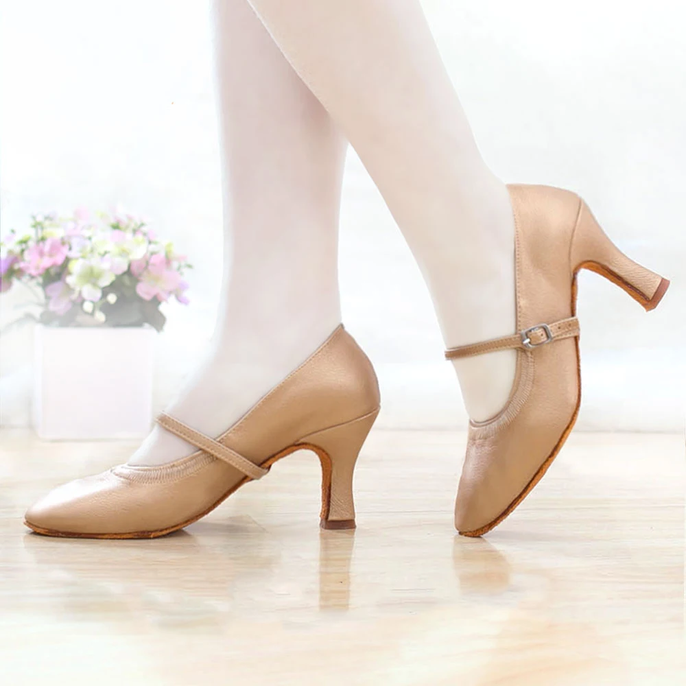  GB Adult Dermal Soft Bottom Square Dance Shoes For Women Samba Sports Shoes Leather Modern Women Shoes Sneaker Lady Dance
