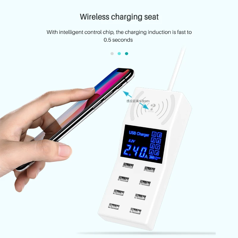 Беспроводное зарядное устройство для Xiaomi быстрая зарядка USB Samsung s10 умный