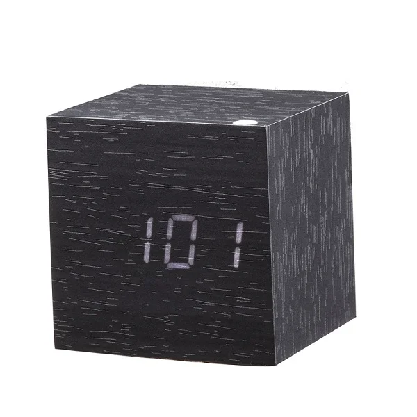 JINSUN современный датчик Деревянные часы двойной светодиодный дисплей бамбуковые часы цифровой будильник часы Показать темп времени Голосовое управление KSW101-C-BK - Цвет: white