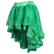 Sapubonva Бурлеск корсет юбка высокая талия многослойные кружева викторианские костюмы Готический стимпанк юбка для женщин соответствующий корсет