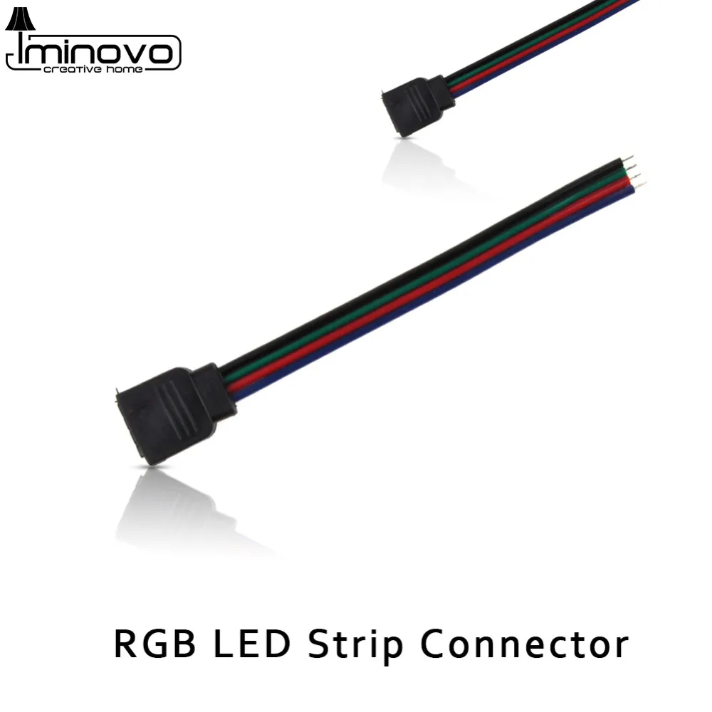 5pcs/lot 4pin Cable PCB Board Wire 10mm Free Welding Connector for 5050 LED RGB Strip light Female Adapter | Обустройство дома