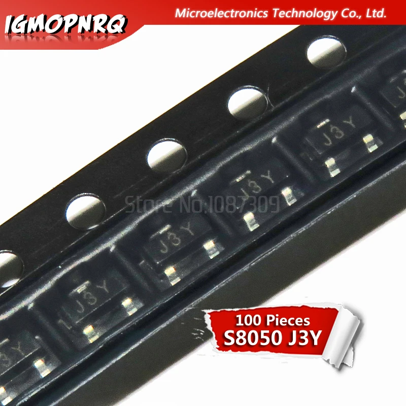 

100pc S8050 J3Y 0.5A/25V NPN SOT23 SMD transistors