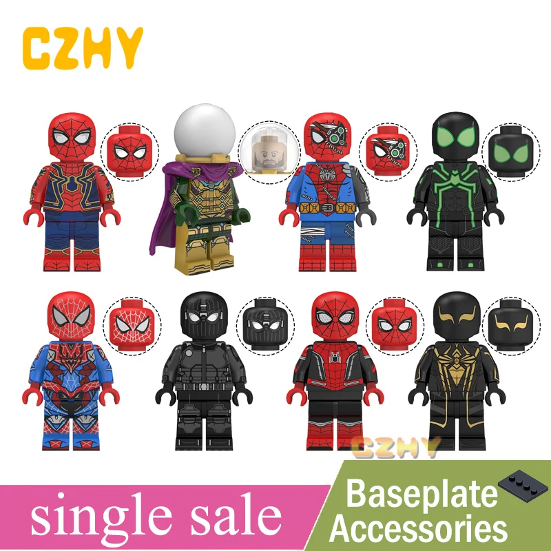 

Building Blocks Mysterio Spiderman Far From Home Peter Parker MJ Hydro-man Happy Hogan Nick Furry Figure Toys For Kids KT1027