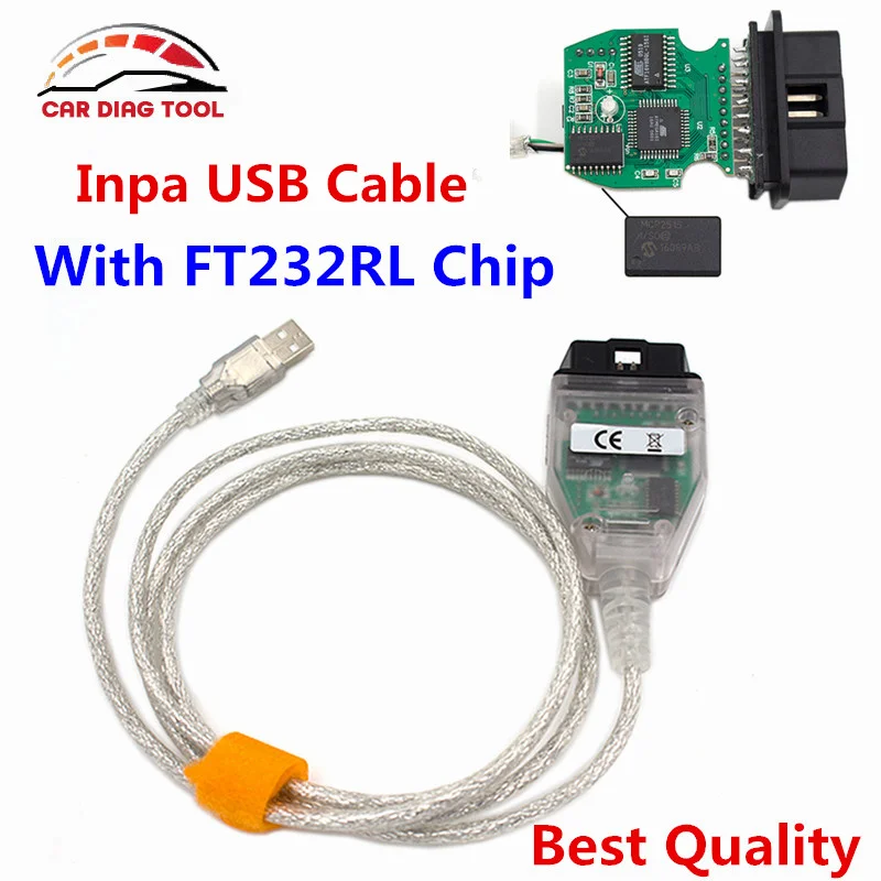Новое поступление для BMW INPA K + DCAN USB OBD2 кабель ediabas K-Line с FT232RL чип полный