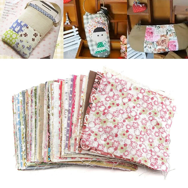 

100Pcs 10x10cm Square Floral Cotton Patchwork Fabric Colorful Cloth Fabric DIY Sewing Crafts