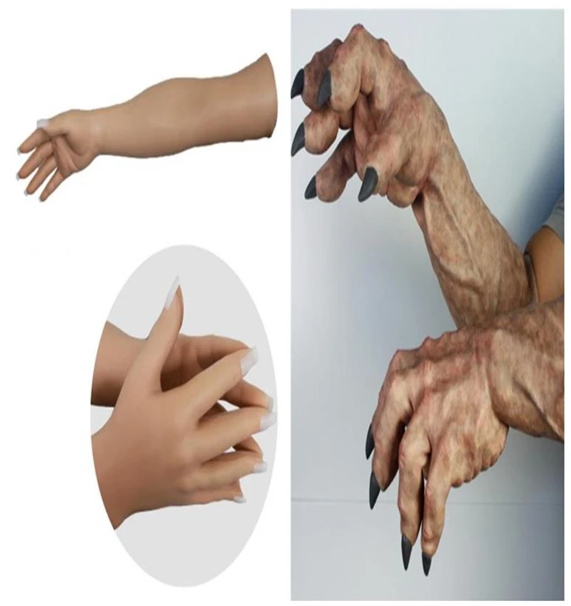 

Perfect Quality Christmas Funny Gloves Horror Ghost Paws Pseudo-mother Dress Up Female-like Silicone Gloves Men And Women Gloves