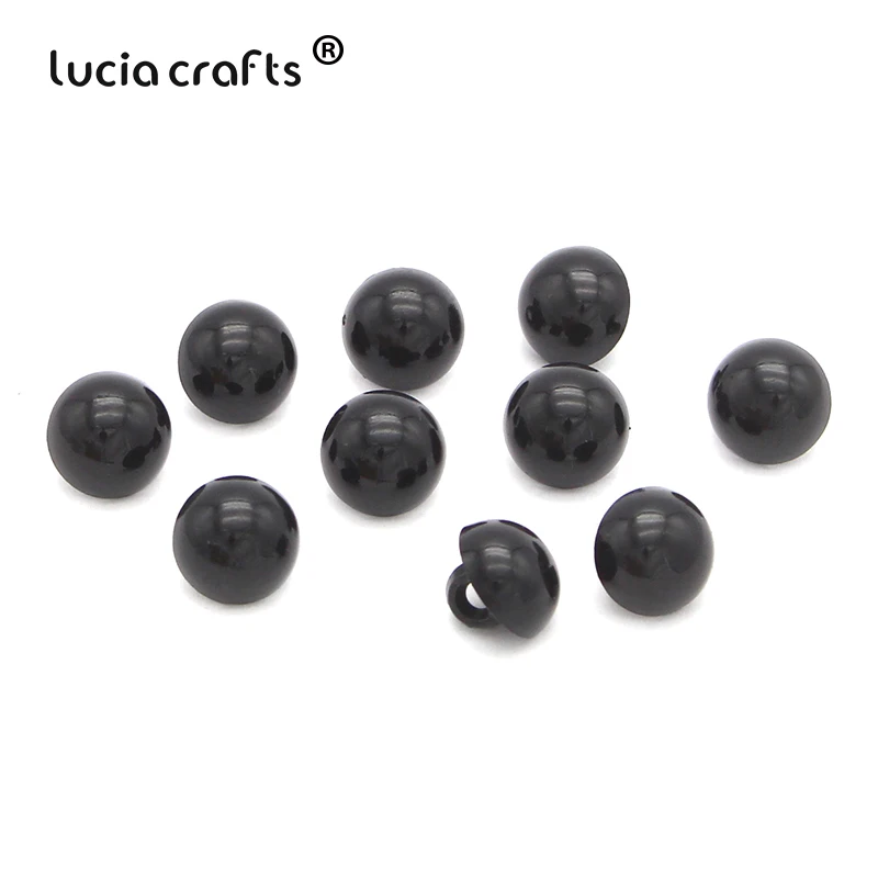 

Lucia crafts 50pcs/100pcs Black Nylon Buttons Mushroom Domed Sewing Shank Eyeball Animal Ball Toy Eyes DIY Accessories E0603
