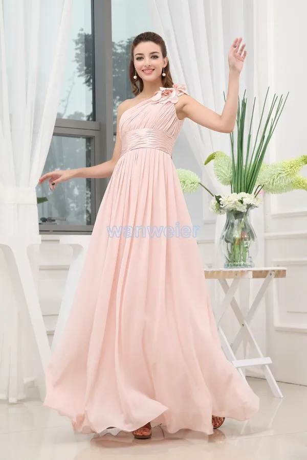 Бесплатная доставка; новинка 2016 года; торжественное платье на одно плечо; vestidos formales; Макси-платья; длинное платье невесты; розовое платье