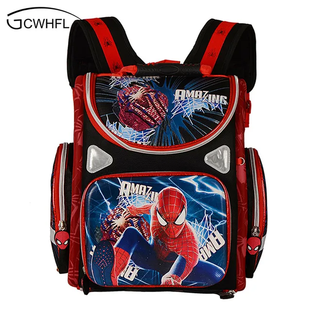 Kids Backpack School Orthopedic Boys Bags Waterproof Child Kids Backpack School Orthopedic Boys Bags Waterproof Child Book Bag Spiderman Motorbike S