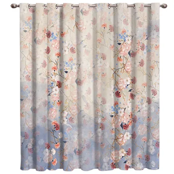 

Flower Floral Pattern Spring Window Treatment Sets Window Dressing Sheer Curtains Custom Drapes French Doors Insulated Bathroom