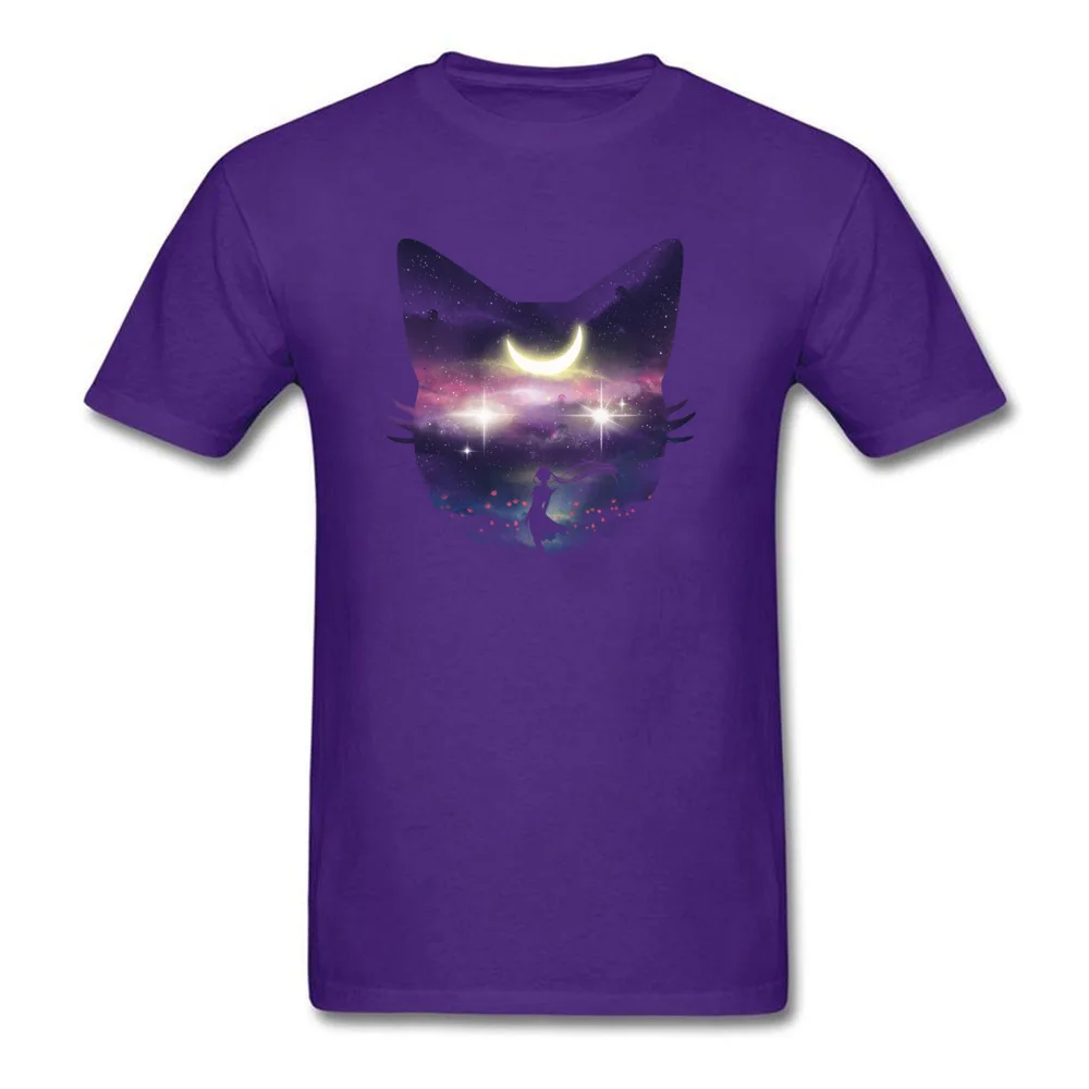 Moon Chaser Tops Tees Graphic Crewneck Birthday Short Sleeve Pure Cotton Men T Shirt Printed On Tees Free Shipping Moon Chaser purple
