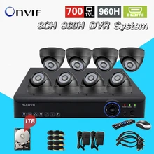 Home Security CCTV Camera DVR System 8pc 700TVL indoor dome ir-cut cameras surveillance Kit for DIY 8ch CCTV System CK-146