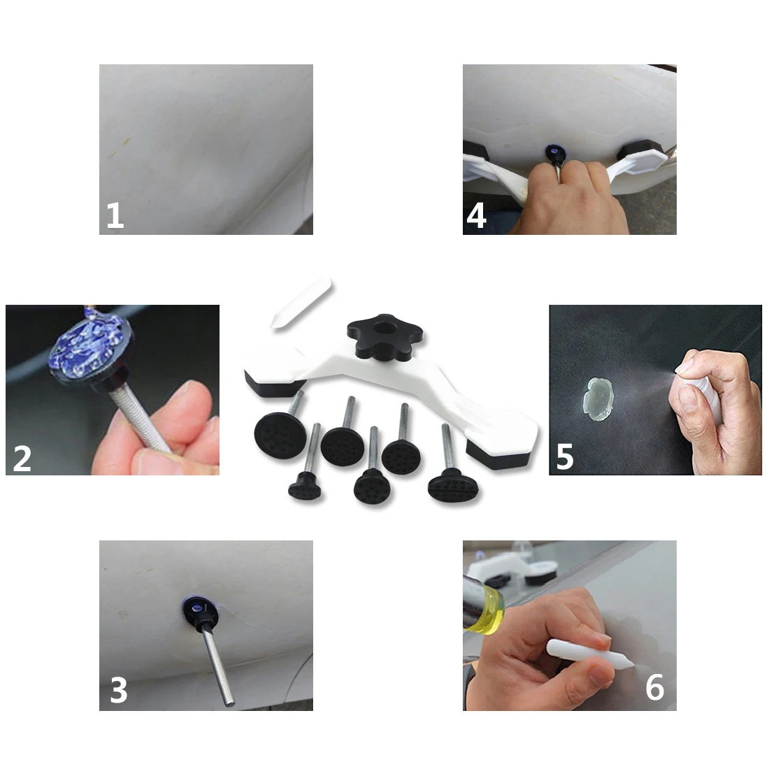 Fix Dent Repair Tool Kit 8pcs Instrument Paintless Auto Car Body Damage Pulling Bridge Removal Glue Tab Tool Hand Tool Set Newly Fix Dent Repair Tool Kit 8pcs Instrument Paintless Auto Car Body Damage Pulling Bridge Removal Glue Tab Tool Hand Tool Set Newly